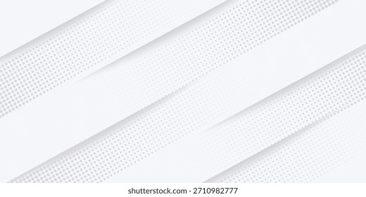 white background with dynamic curve line elegant graphic design elements. Dots halftone gray color pattern gradient