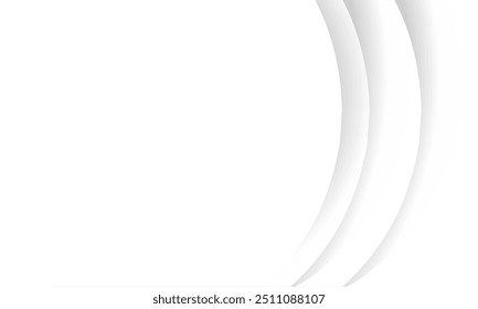 White background with dynamic curved lines, elegant graphic design elements, minimalist white decoration with soft and flowing wave patterns, modern white background.