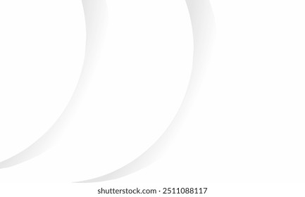 White background with dynamic curved lines, elegant graphic design elements, minimalist white decoration with soft and flowing wave patterns, modern white background.