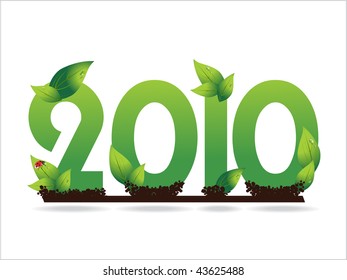 white background with ecology pattern 2010