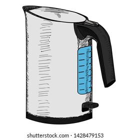 white background electric kettle, lines