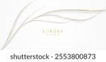 White background with elegant golden lines, use for template or cover. Elegant premium white background. vector illustration	