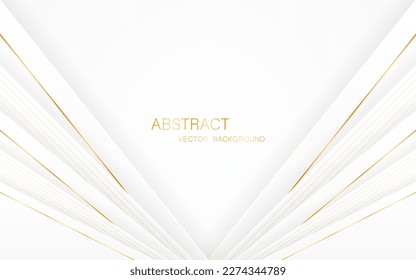 White background with elegant golden lines, use for template or cover. Elegant premium white background. vector illustration
