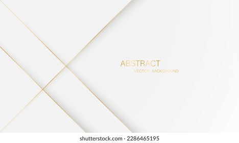 Fondo blanco con líneas doradas elegantes, para uso de plantilla o cubierta. Elegante fondo blanco premium. ilustración vectorial	