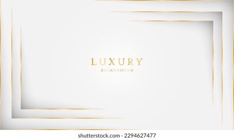 Fondo blanco con líneas doradas elegantes, para uso de plantilla o cubierta. Elegante fondo blanco premium. ilustración vectorial
