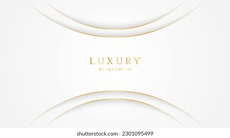 White background with elegant golden lines, use for template or cover. Elegant premium white background. vector illustration	