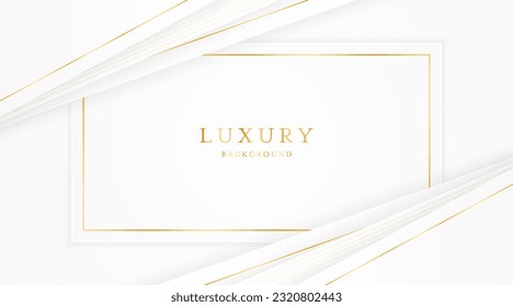 White background with elegant golden lines, use for template or cover. Elegant premium white background. vector illustration
