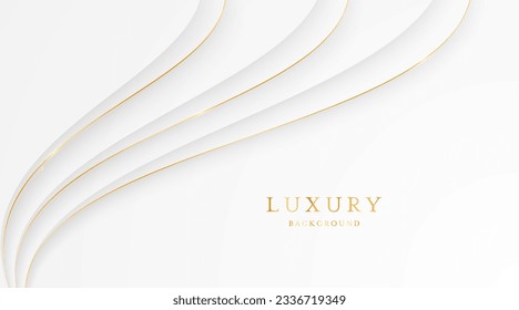 White background with elegant golden lines, use for template or cover. Elegant premium white background. vector illustration
