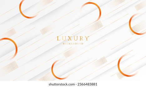 White background with elegant golden lines, use for template or cover. Elegant premium white background. vector illustration	 - Shutterstock ID 2366483881