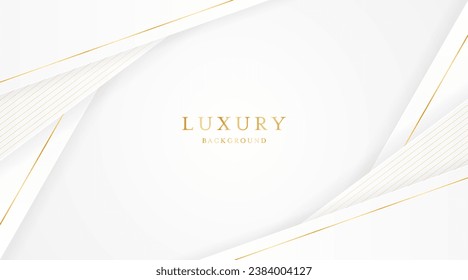 Fondo blanco con líneas doradas elegantes, para uso de plantilla o cubierta. Elegante fondo blanco premium. ilustración vectorial	