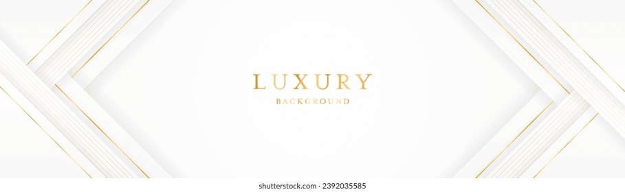 Fondo blanco con líneas doradas elegantes, para uso de plantilla o cubierta. Elegante fondo blanco premium. ilustración vectorial	