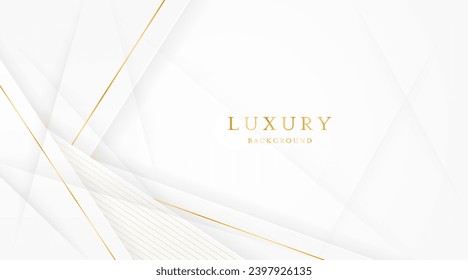 Fondo blanco con líneas doradas elegantes, para uso de plantilla o cubierta. Elegante fondo blanco premium. ilustración vectorial	