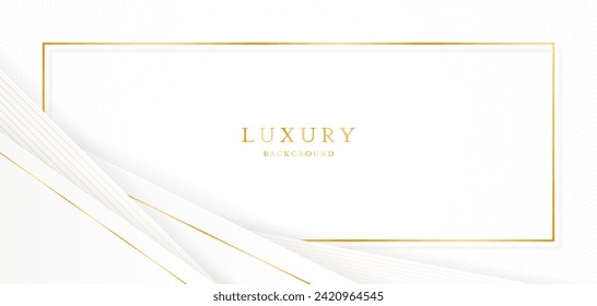 White background with elegant golden lines, use for template or cover. Elegant premium white background. vector illustration	