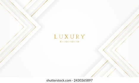 Fondo blanco con líneas doradas elegantes, uso para la plantilla o la cubierta. Elegante fondo blanco premium. ilustración vectorial	