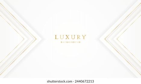 White background with elegant golden lines, use for template or cover. Elegant premium white background. vector illustration	