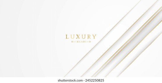White background with elegant golden lines, use for template or cover. Elegant premium white background. vector illustration	