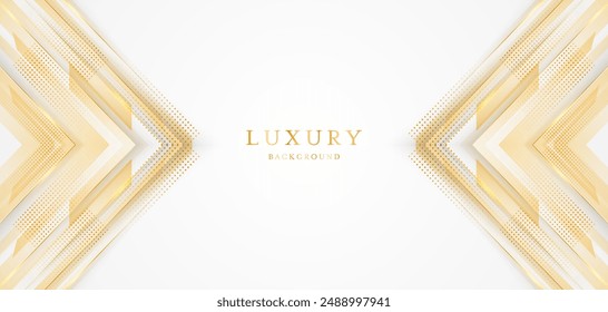White background with elegant golden lines, use for template or cover. Elegant premium white background. vector illustration	