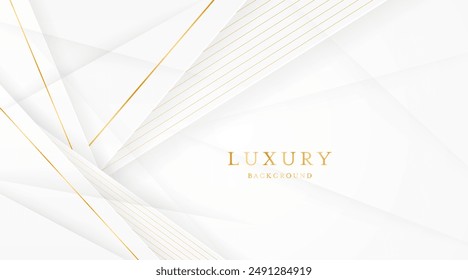 White background with elegant golden lines, use for template or cover. Elegant premium white background. vector illustration	