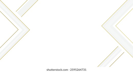 White background with elegant golden lines, use for template or cover. Elegant premium white background. vector illustration