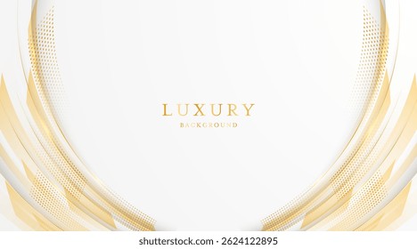 White background with elegant golden lines, use for template or cover. Elegant premium white background. vector illustration	