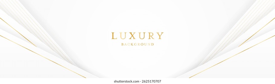 Fundo branco com linhas douradas elegantes, usar para modelo ou capa. Fundo branco premium elegante. ilustração vetorial	