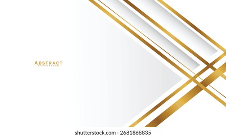 Fondo blanco con líneas doradas elegantes, uso para la Plantilla o la cubierta. Elegante fondo blanco premium. Ilustración vectorial	