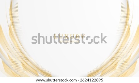 White background with elegant golden lines, use for template or cover. Elegant premium white background. vector illustration	