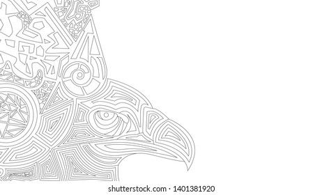 White background with ethnic pattern and eagle
