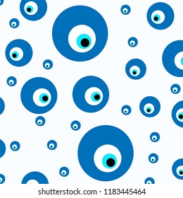 White background evil eye turkish pattern vector