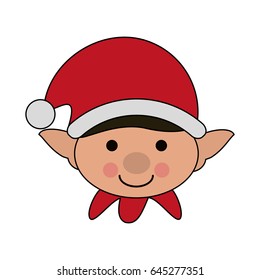 white background with face boy of christmas gnome