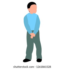 white background, faceless child boy