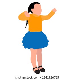 white background, faceless child, girl in dress