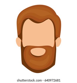 white background of faceless man with red hair and beard vector illustration