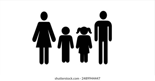 White background Family members vector icon.