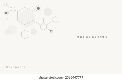 The white background features hexagonal accents with connected and separated lines. The border style forms a connected hexagonal