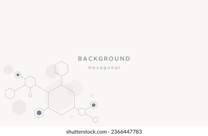 The white background features hexagonal accents with connected and separated lines. The border style forms a connected hexagonal