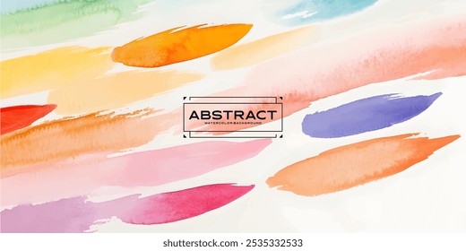 Ein weißer Hintergrund mit abstrakten, diagonalen Aquarell-Pinselstrichen in verschiedenen Farben.