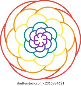 A white background featuring geometric shapes and lines in a circular pattern.