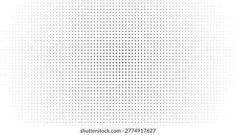 A white background filled with a gradient of black squares, denser in the center and fading...