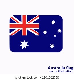 White background with flag of Australia. Happy Australia day background. Bright illustration with flag. Vector illustration.