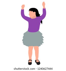 white background, flat style, child