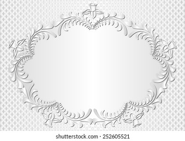 white background with floral border