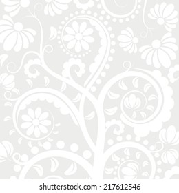 white background with floral ornaments