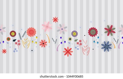 white background with flowers
