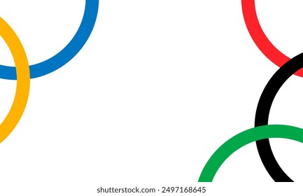Un fondo blanco con cuatro anillos de colores diferentes. Los anillos son verde, amarillo, rojo y azul