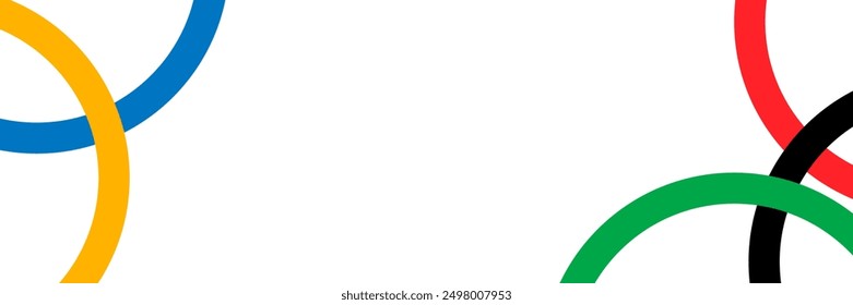 A white background with four different colored rings. The rings are green, yellow, blue and red