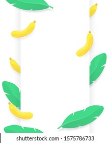 white background with fruit and leaf decoration. paper style background
