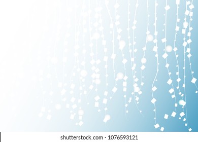 White background. Garlands and lights