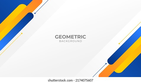 weißer Hintergrund mit geometrisch blauer Orange-Form