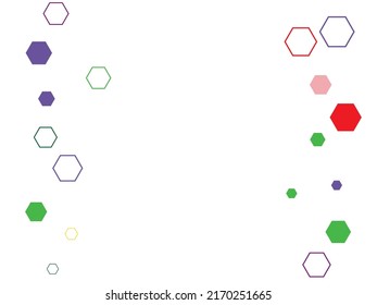 white background geometric colored hexagon pattern Colorful hexagon background.
